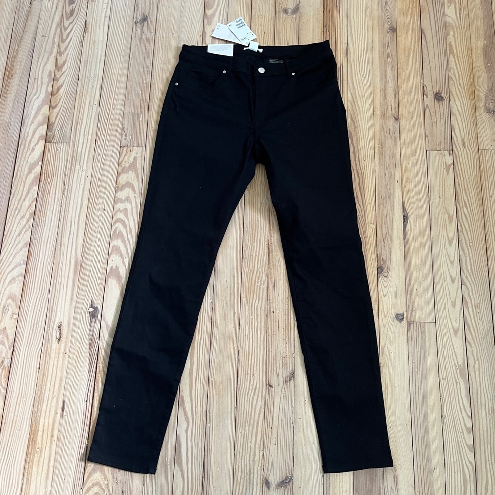 H&M Super Stretch Skinny Pants Womens Size 12 Black High Elasticity Trousers